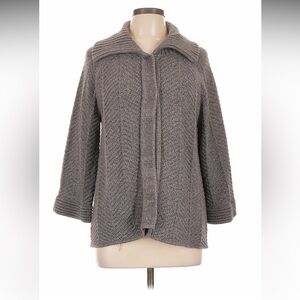 JM collection Women's Gray Knit Collar Jacket